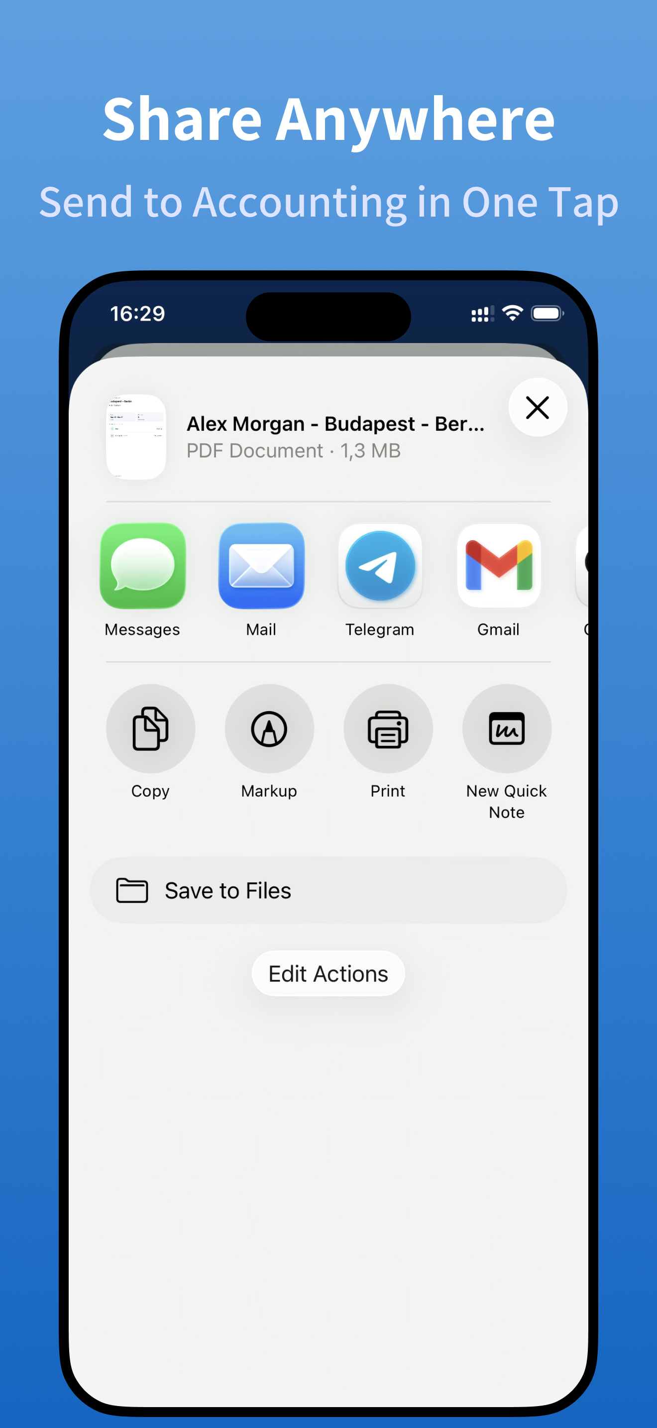 Professional PDF expense report generated by Receipt Office